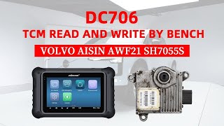 OBDSTAR DC706 Read and Write VOLVO AISIN AWF21 SH7055S TCM on Bench OBDII365 [upl. by Renick]