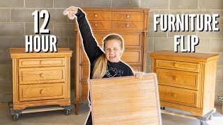 It took 12 hours to makeover this Wooden Bedroom Furniture Set 🤯 [upl. by Hamilton]