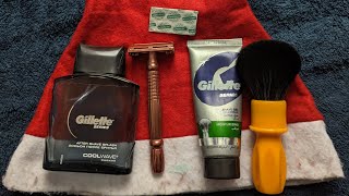 Klassische Nassrasur mit Rasierhobel Gillette Series Aftershave amp Gillette Rasiergel [upl. by Ylus698]