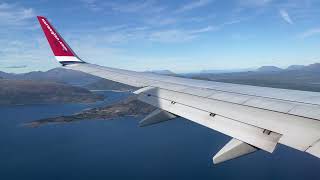 Norwegian Boeing 737800 Beautiful Landing in HarstadNarvik Norway  OSLEVE [upl. by Ernestine]