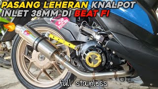 PASANG DAN REVIEW LEHERAN KNALPOT INLET 38MM UNTUK CLD C1 HONDA BEAT FI [upl. by Eileen]