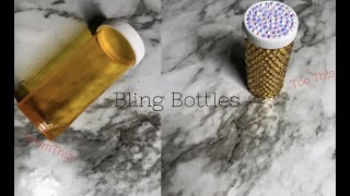 How to bling Pill bottles Blinging Stash Bottles Rhinestone with Me [upl. by Irual]