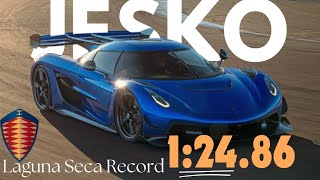 Koenigsegg Jesko Breaks Laguna Seca Record with 12486 Lap Time  Beats Czinger 21C [upl. by Alyad]