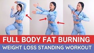 🔥LOSE BELLY FAT BRA BULGE ARMPIT FAT🔥 INTENSE full body standing no squat lunge [upl. by Niak]