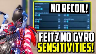 FEITZ NEW SENSITIVITY FOR BETTER HIP FIRE ACCURACY NO GYRO  PUBG Mobile [upl. by Suilenroc]