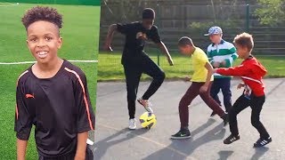 8 YEAR OLD vs 18 YEAR OLD at FOOTBALL  better than Tekkerz Kid [upl. by Bonneau747]