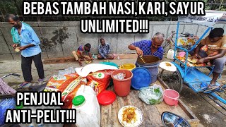 MAKAN SIANG JUMBO Rp 10 RIBU ALA ABANG BECAK INDIA Dijamin Kenyang Mirip Nasi Padang Gulai Ikan [upl. by Mungovan298]