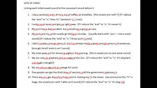 Consonant to Vowel Linking Sounds Example Sentences [upl. by Damien]