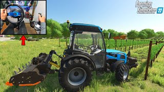 Mulching and Collecting  Farming Simulator 22  Thrustmaster T300 Gameplay [upl. by Arraeis]