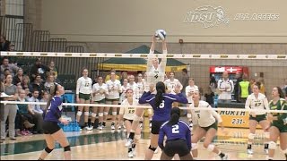 NDSU Volleyball Sweeps Western Illinois 30 [upl. by Atirat]