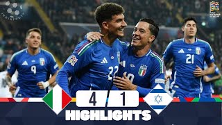 Italia  Israele  41  Gli Highlights  UEFA Nations League 202425 [upl. by Garihc]