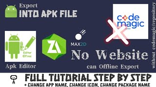 Max2D Turtorial How to Export  change app name  icon  package name full tutorial step by step [upl. by Abell170]