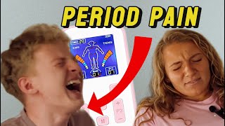 I Tried a Period Pain Simulator w my Girlfriend 😂😂😂 [upl. by Schonfield]