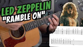 Led Zeppelin quotRAMBLE ONquot Guitar Tutorial EASY  ACOUSTIC  HOW ITS REALLY PLAYED [upl. by Bocoj608]