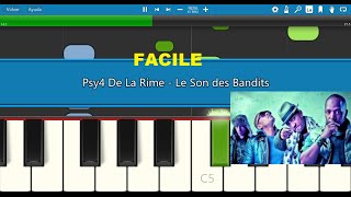 Psy4 de la rime  le son des bandits  Piano tutorial Synthésia FACILE [upl. by Alidus]