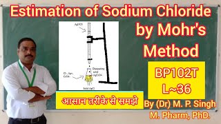 Estimation of Sodium Chloride NaCl by Mohrs Method  Precipitation Titration  BP102T  L36 [upl. by Niatirb]