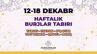 2Qism  1218 Dekabr 2022 Haftalik Burjlar Tabiri  Munajjimlar Bashorati [upl. by Tav]