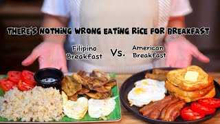 American breakfast Vs Filipino Breakfast Tocino breakfast Tosilog breakfast [upl. by Ellerad]