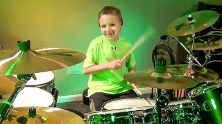 Dire Straits  Money For Nothing 7 year old Drummer [upl. by Dehnel462]