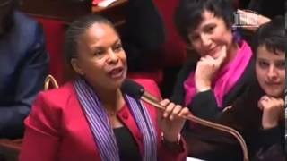 Christiane Taubira défend le mariage pour tous avec vigueur à lAssemblée Nationale [upl. by Ytitsahc113]