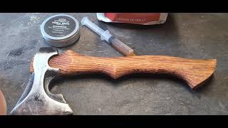 Axe Maintenance Preserving wood handle Maintaining Steel head Leather preservation Sharpening [upl. by Siddra]