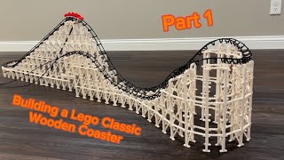 Building a Lego Classic Wooden Roller Coaster Part 1  First Half [upl. by Perren]