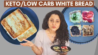 3 min Keto Microwave White Bread  Taste testing 4 low carb toast toppings  Grain and Gluten free [upl. by Peyton642]