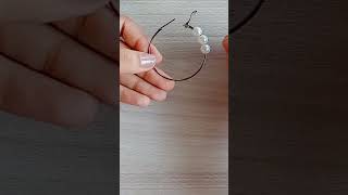 diy pearl hoop earringsshortsfeed diy earrings koreanearrings shortsviral shortsviral shorts [upl. by Buddie]