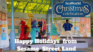 Happy Holidays from Sesame Street Land Show SeaWorld Orlando Christmas Celebration 4k Video [upl. by Ameekahs627]