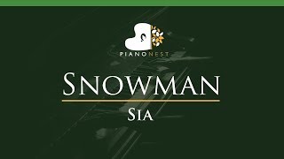 Sia  Snowman  LOWER Key Piano Karaoke  Sing Along [upl. by Anaehr]