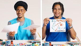 NFL Rookies Attempt to Draw their Team Logo [upl. by Audi]