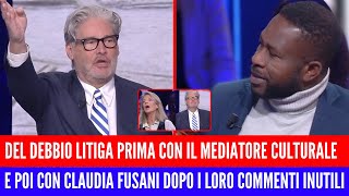 DEL DEBBIO SHOW DISTRUGGE FUSANI E IL MEDIATORE DURANTE LINTERVISTA AL CAPOTRENO AGGREDITO [upl. by Onnem944]