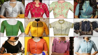 Latest and trending boat neck front open blouse designs new model 2022 [upl. by Spark]