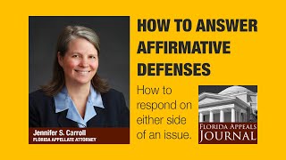 How do you respond to affirmative defenses at the trial level [upl. by Sihun167]