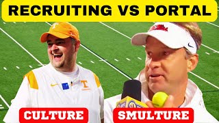 PORTAL VS RECRUITING TENNESSEE FOOTBALL OLE MISS FOOTBALL VOLS FOOTBALL LANE KIFFIN JOSH HEUPEL [upl. by Vic]