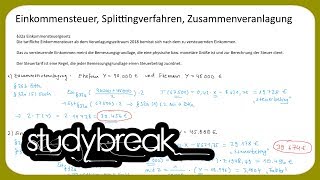 Einkommensteuer Splittingverfahren Zusammenveranlagung  Unternehmensbesteuerung [upl. by Aecila]