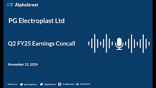 PG Electroplast Ltd Q2 FY202425 Earnings Conference Call [upl. by Tsenre781]