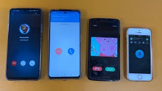 FOUR LEGEND QUAD INCOMING CALLS HUAWEI XIAOMI MOTOROLA IPHONE VS COMERA SKYPHONE TWINME FACETIME [upl. by Ilrahs]