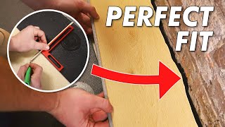 How to Scribe Vinyl Plank Flooring to Fit ANY Curved Wall [upl. by Oys]