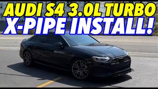 2021 Audi S4 30L Turbo V6 w X PIPE INSTALL [upl. by Annaihs]