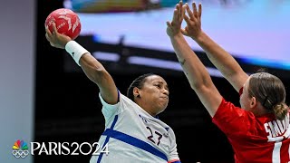 France outlasts Hungary in tight Olympic handball opener  Paris Olympics  NBC Sports [upl. by Martsen185]