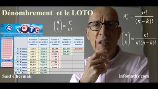 DÉNOMBREMENT ET LE LOTO COMBINAISONS ET ARRANGEMENTS [upl. by Ahsilra]