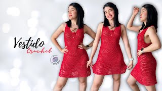 VESTIDO TEJIDO EN UNA SOLA PIEZA SIN COSTURAS  VESTIDO CASUAL A CROCHET [upl. by Bock]