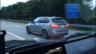 Mercedes G 63 AMG Edition 463 vs BMW X5M F85 On German Autobahn [upl. by Gallard]