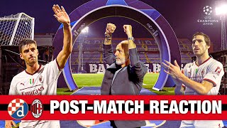 Pioli Gabbia and Tonali postmatch reactions  Dinamo Zagreb v AC Milan [upl. by Anerahs]