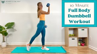 10 Minute Full Body Dumbbell Workout [upl. by Oniliuqnart885]