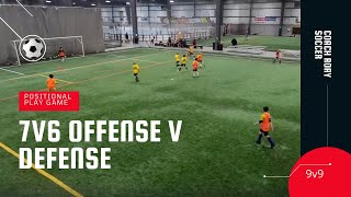 7v6 Positional Play Game Offense v Defense U11 9v9 [upl. by Airetal]