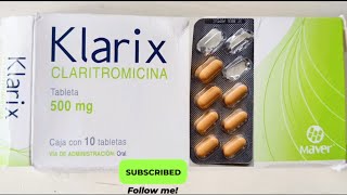 Klarix Claritromicina Antibiótico infección amigdalitis como se toma cada cuanto para que sirv [upl. by Rillings279]