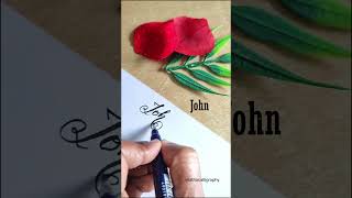 calligraphyloverwithcalligraphypen shortsfeed john [upl. by Zorah]