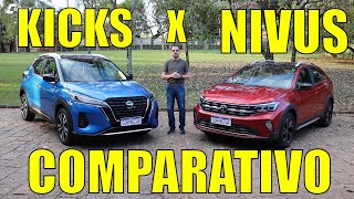 Nissan Kicks Exclusive x Volkswagen Nivus Highline  Comparativo completo [upl. by Dennet]